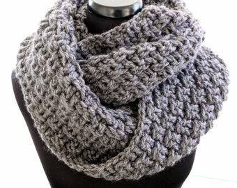 Crochet PATTERN Chunky Crochet Infinity Scarf. Fast and easy scarf pattern. DIY gift for men women. Unisex scarf pattern. Download PDF #138