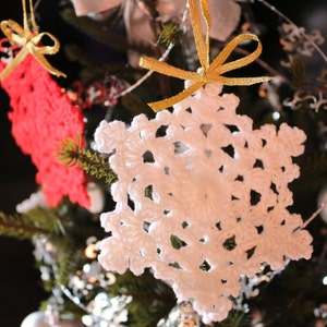 Crochet PATTERN Easy Snowflakes. Christmas Tree ornament crochet tutorial pattern. Winter crochet home decor easy gifts DIY. Download PDF #8