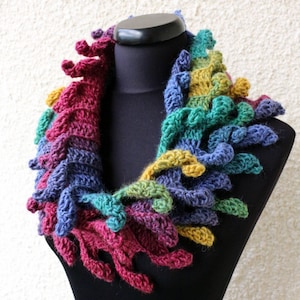 Crochet PATTERN Scarf Carnival. Easy crochet scarf unique design. Chunky scarf fast pattern. Beginner crochet pattern. Download PDF 156 image 1