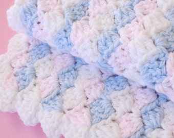 Crochet PATTERN Blanket Baby Boy or Baby Girl. Fast easy crochet baby blanket tutorial pattern. Super chunky crochet blanket Download PDF#55
