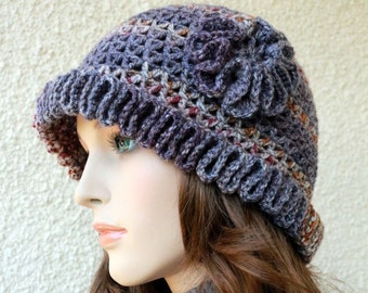 Crochet Hat Pattern: Women's Flower Cloche (PDF Download) #135