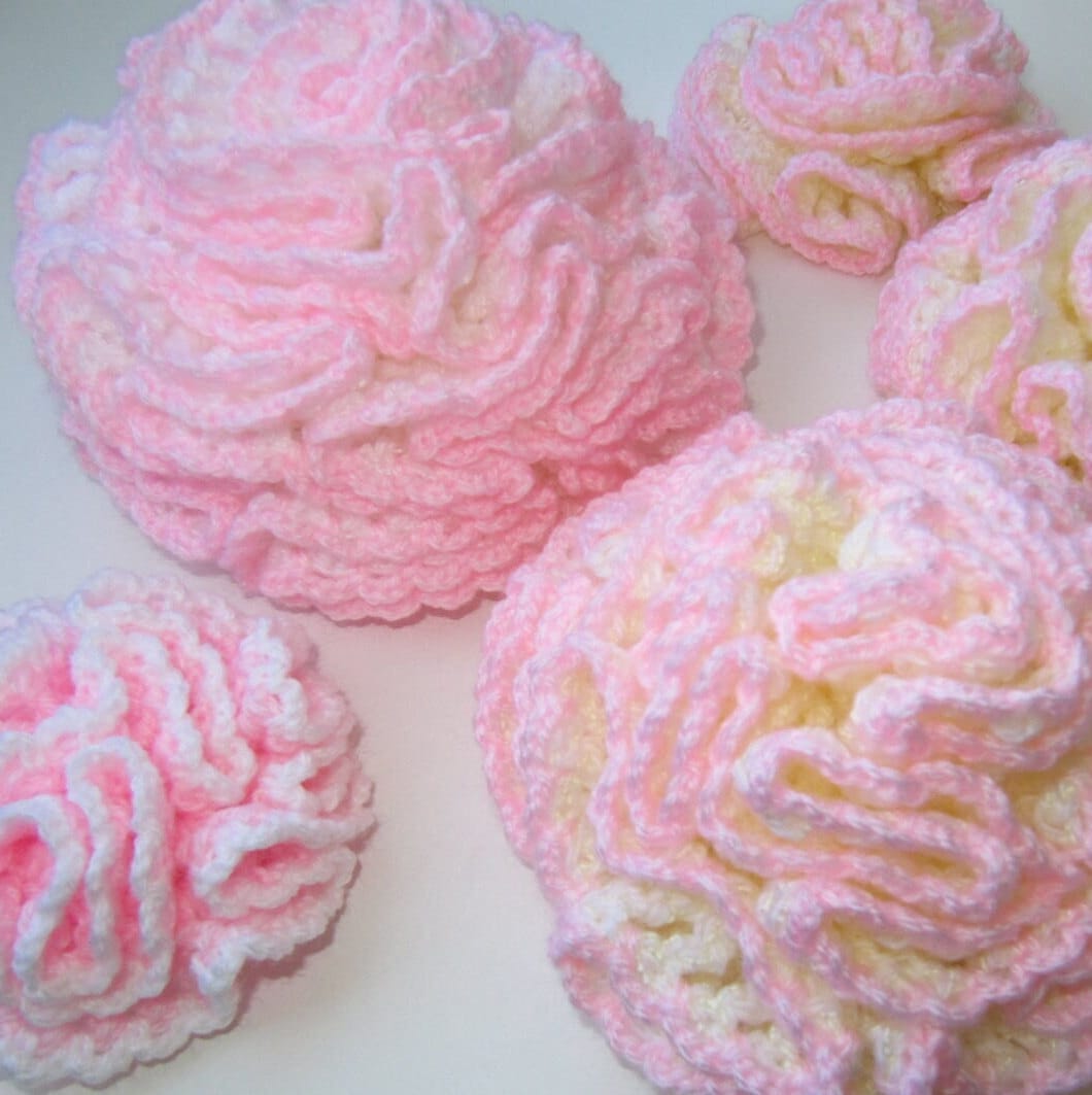 19 Carnation Crochet Patterns for Bouquets, Gifts, and Home Decor 2 Crochet Carnation Flower Pattern: Easy DIY Flowers #45