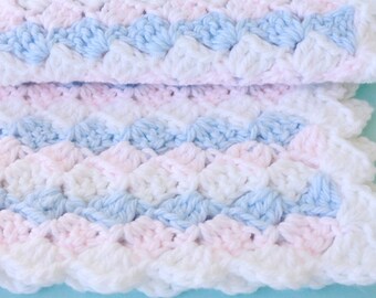 CROCHET PATTERN Easy Baby Blanket ''Baby Boy or Baby Girl'' Crochet Gift Fast Pattern Super Chunky Crochet Blanket Pattern Download PDF #55