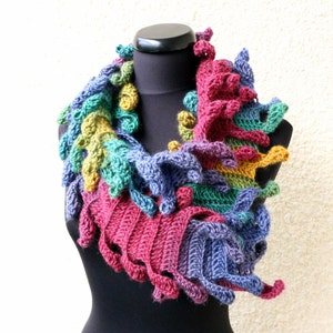 Crochet PATTERN Scarf Carnival. Easy crochet scarf unique design. Chunky scarf fast pattern. Beginner crochet pattern. Download PDF 156 image 3