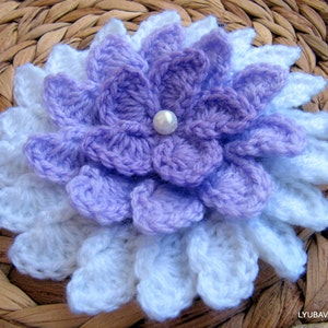 Crochet PATTERN lilac flower unique design. Crochet 3d flower pattern. Large crochet flower pattern. Download PDF 37 image 5