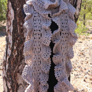 Crochet PATTERN Ruffle Scarf Troodos. Chunky crochet ruffled scarf tutorial pattern. Unique design crochet scarf women. Download PDF 196 image 4