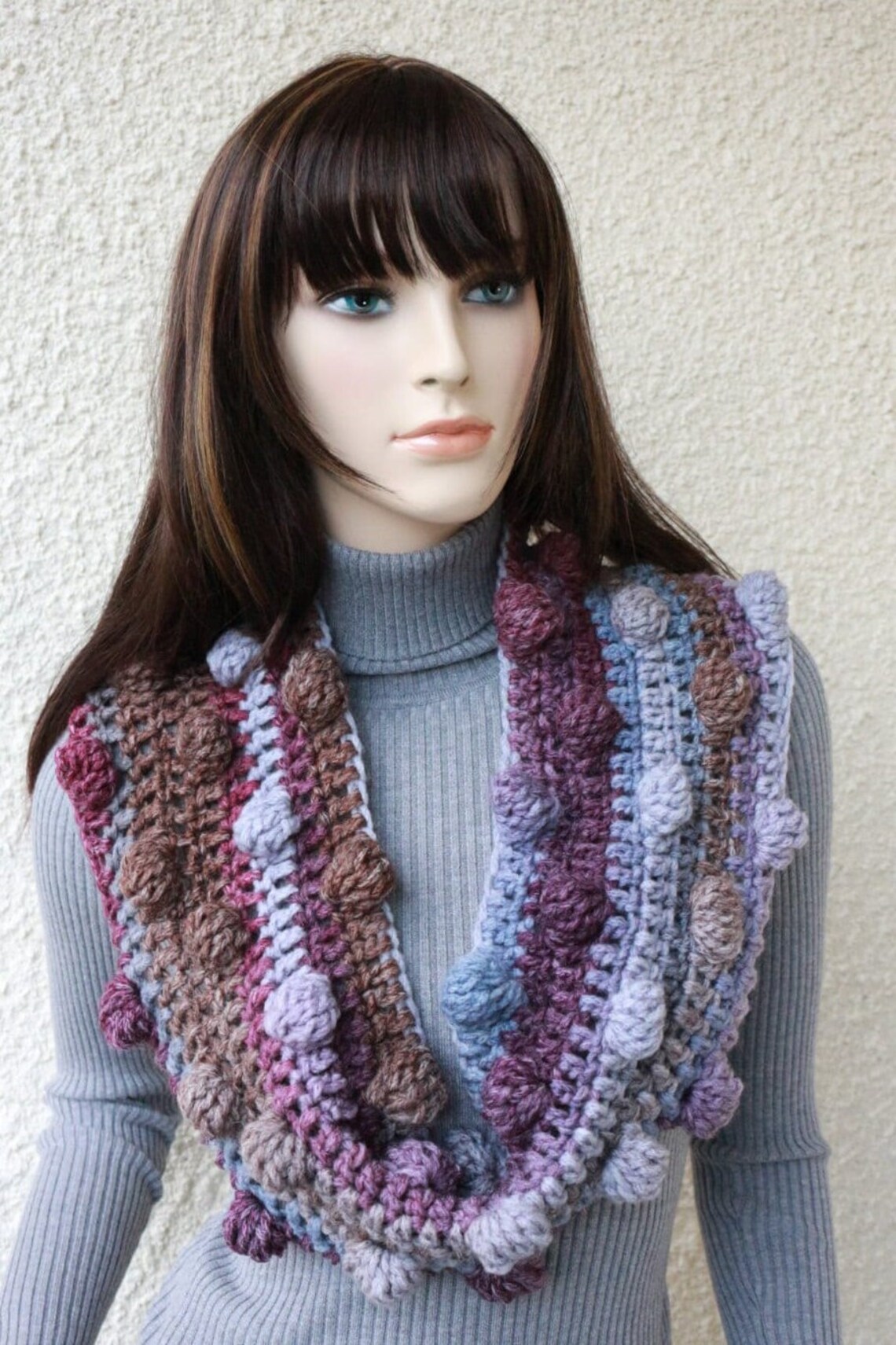 CROCHET SCARF PATTERN. Crochet Bobble Stitch Scarf Tutorial Etsy