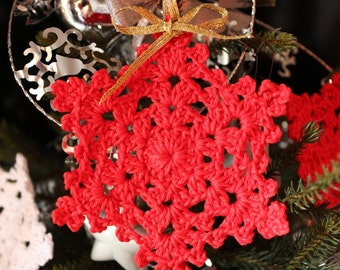 Crochet PATTERN Easy Snowflake. Christmas Tree ornament crochet snowflake tutorial pattern. Winter crochet decor DIY gift. Download PDF #8