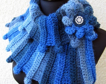 CROCHET PATTERN* scarf Fantasy, easy crochet pattern, multi-color chunky yarn pattern, fast crochet scarf diy, download PDF #90 Milimagfa