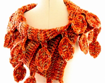 CROCHET PATTERN* Scarf Autumn Leaves, Unique Crochet Leaf Scarf Tutorial Pattern, Spring Autumn Crochet Gifts, Download PDF #9 by Milimagfa