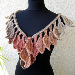 Crochet PATTERN Scarf Autumn Leaves Fall: Unique Design Autumn Spring Scarf Garland Easy Tutorial English Pattern Digiatal Download PDF #50