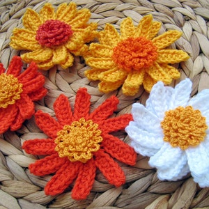 Crochet PATTERN Gerbera Daisy Flower. Easy crochet flower tutorial pattern. Spring Summer crochet flower beginner pattern. Download PDF 79 image 4