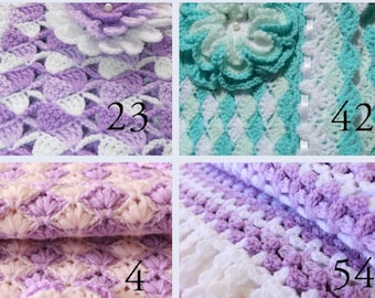 Crochet Baby Blanket Patterns: Easy Tutorial, 4 PDF Files (Digital Download)