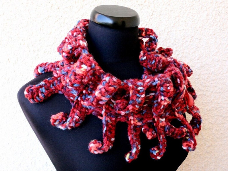 Crochet PATTERN Scarf Carnival. Easy crochet scarf unique design. Chunky scarf fast pattern. Beginner crochet pattern. Download PDF 156 image 7