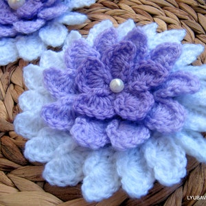 Crochet PATTERN lilac flower unique design. Crochet 3d flower pattern. Large crochet flower pattern. Download PDF 37 imagen 2