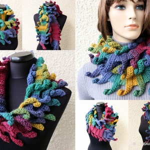Crochet PATTERN Scarf Carnival. Easy crochet scarf unique design. Chunky scarf fast pattern. Beginner crochet pattern. Download PDF 156 image 5