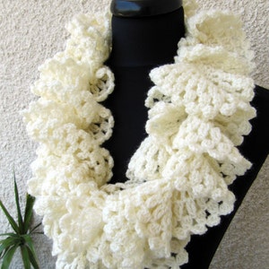 Crochet PATTERN Ruffle Scarf Unique Design. Crochet lace scarf pattern tutorial. Women's crochet scarf pattern. Download PDF Pattern #97