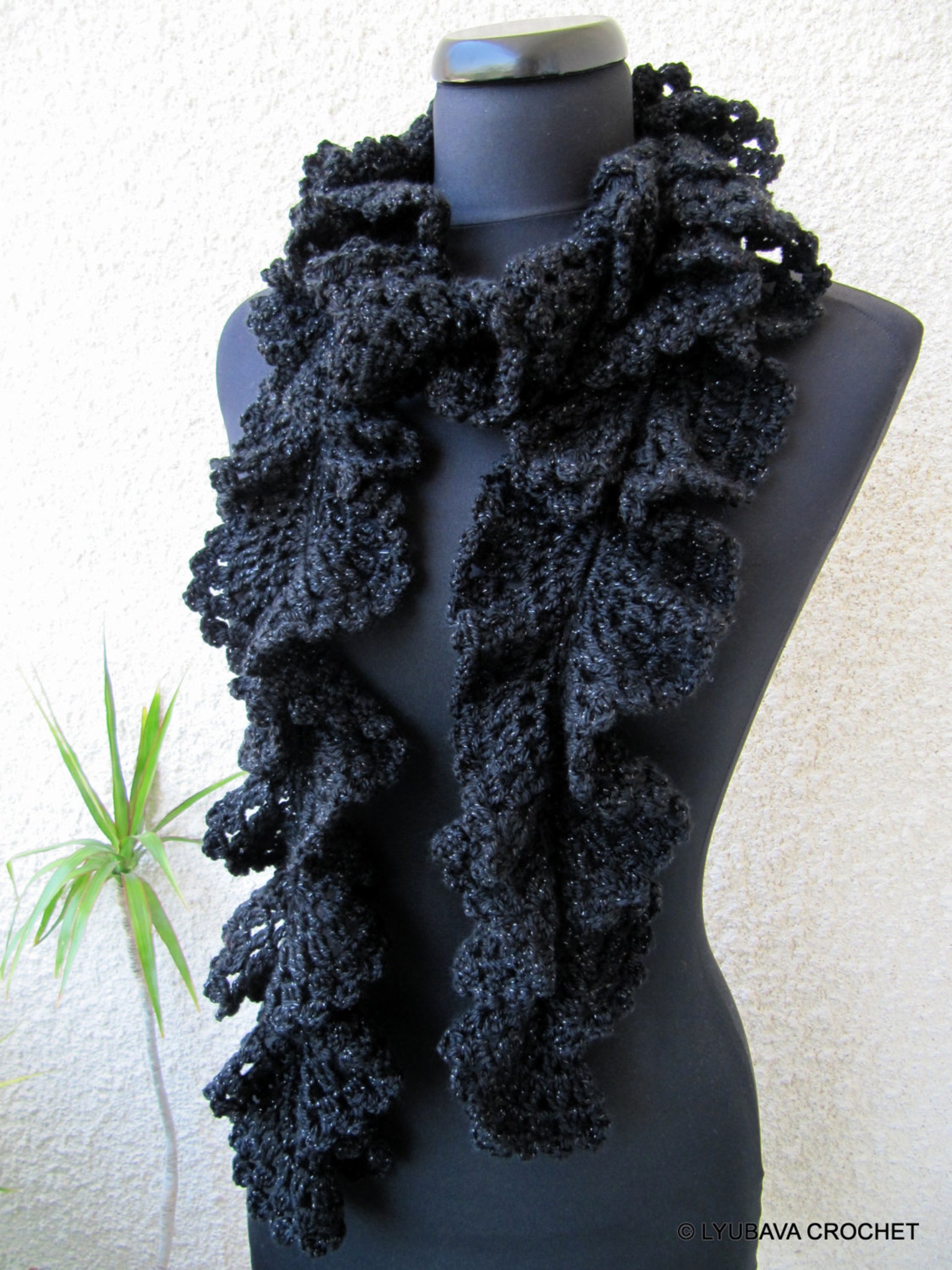 CROCHET PATTERN Ruffle Scarf Crochet Pattern. Unique Crochet Etsy
