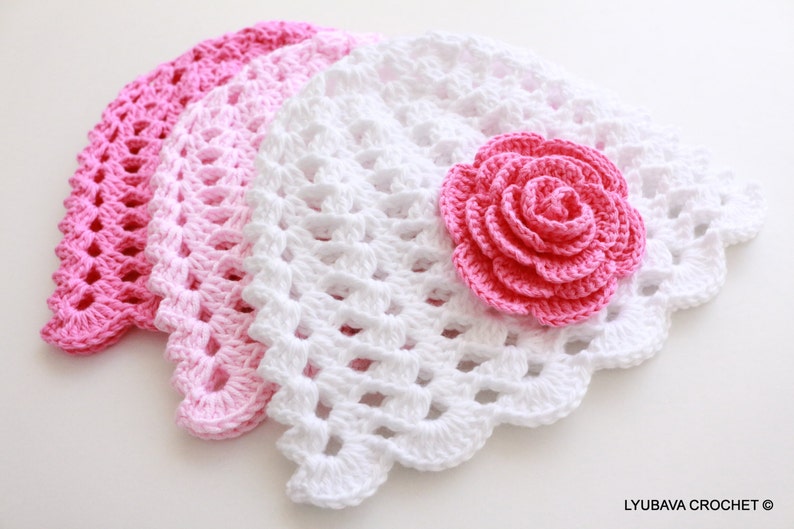 CROCHET PATTERN Baby Hat Crochet Rose Flower Baby Hat Etsy