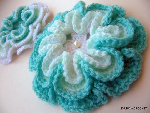 crochet flower pattern 3d flower 8 petals diy crochet etsy