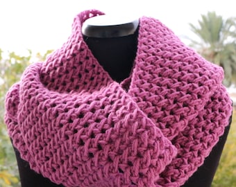Crochet Scarf PATTERN: Easy Cross Stitch Infinity Scarf (PDF Download #150)
