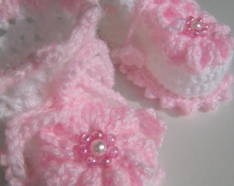 Crochet Baby Booties PATTERN: Pink Flower DIY Tutorial (PDF Download #14)