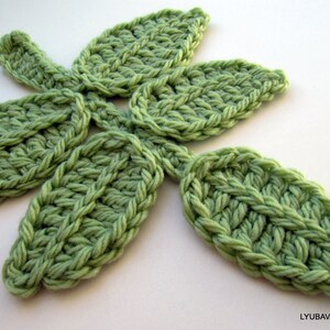 Crochet PATTERN Branch of Leaves. Crochet leaves tutorial pattern. Leaves on branch crochet pattern. Crochet leaves pattern Download PDF 76 image 5