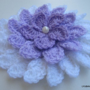 Crochet PATTERN lilac flower unique design. Crochet 3d flower pattern. Large crochet flower pattern. Download PDF 37 imagen 4
