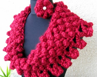 Crochet PATTERN Super Chunky Scarf. Easy crochet circle scarf fast pattern beginner. Unique crochet women's scarf pattern. Download PDF #72