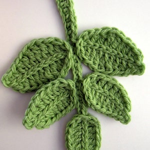 Crochet PATTERN Branch of Leaves. Crochet leaves tutorial pattern. Leaves on branch crochet pattern. Crochet leaves pattern Download PDF 76 image 3