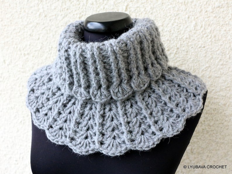 Crochet PATTERN Neck Warmer for Women & Girls. Unique design chunky crochet scarf cowl. Fast easy gift tutorial pattern. Download PDF 155 image 5