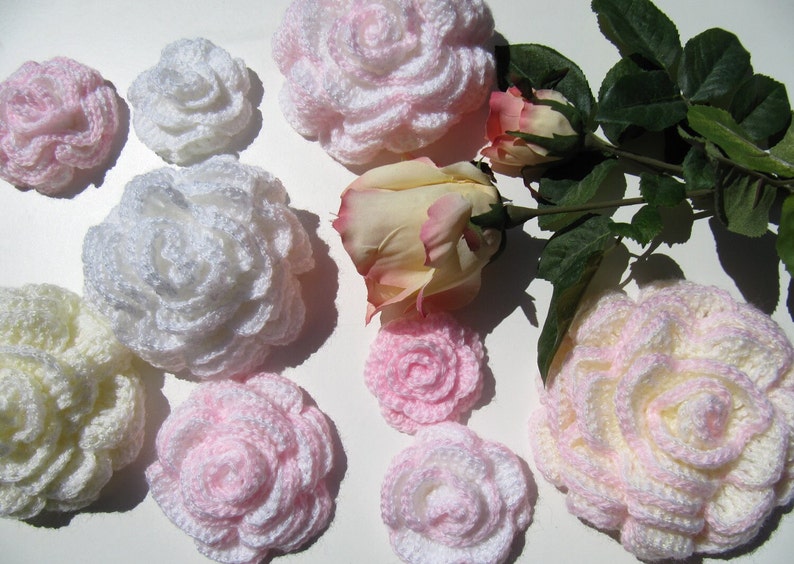 CROCHET PATTERN Rose Flower Beautiful Crochet Roses Easy image 3