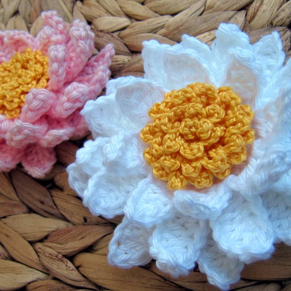 CROCHET PATTERN Lily Flower, Crochet Daisy Flower Tutorial Crochet Pattern, Spring Crochet, 3D Flowers Diy Gifts, Download PDF Pattern #95