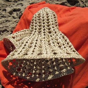 Crochet PATTERN summer hat for women. Easy crochet sunhat tutorial pattern. Raffia yarn pattern beach hat with wide brim. Download PDF 165 image 4