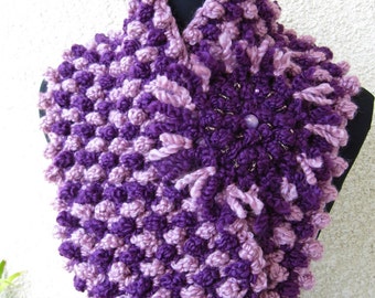 Crochet Circle Scarf Pattern: Chunky Two-Color Cowl (PDF Download #68)