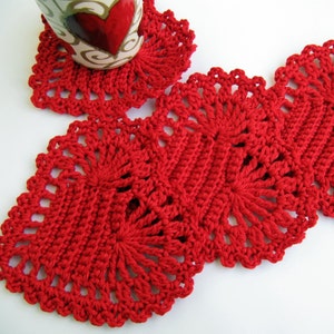 Crochet PATTERN Red Heart Coasters. Easy crochet hearts. Christmas home decor gifts DIY. Valentine's Day crochet gifts. Download PDF 38 image 2