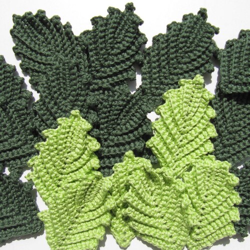 CROCHET PATTERN Leaf Crochet Flower Leaves Applique Easy Etsy