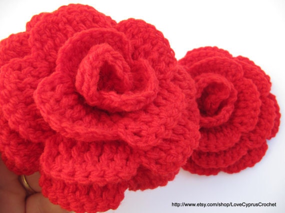 Crochet rose flower tutorial PATTERN. 3d crochet rose easy | Etsy