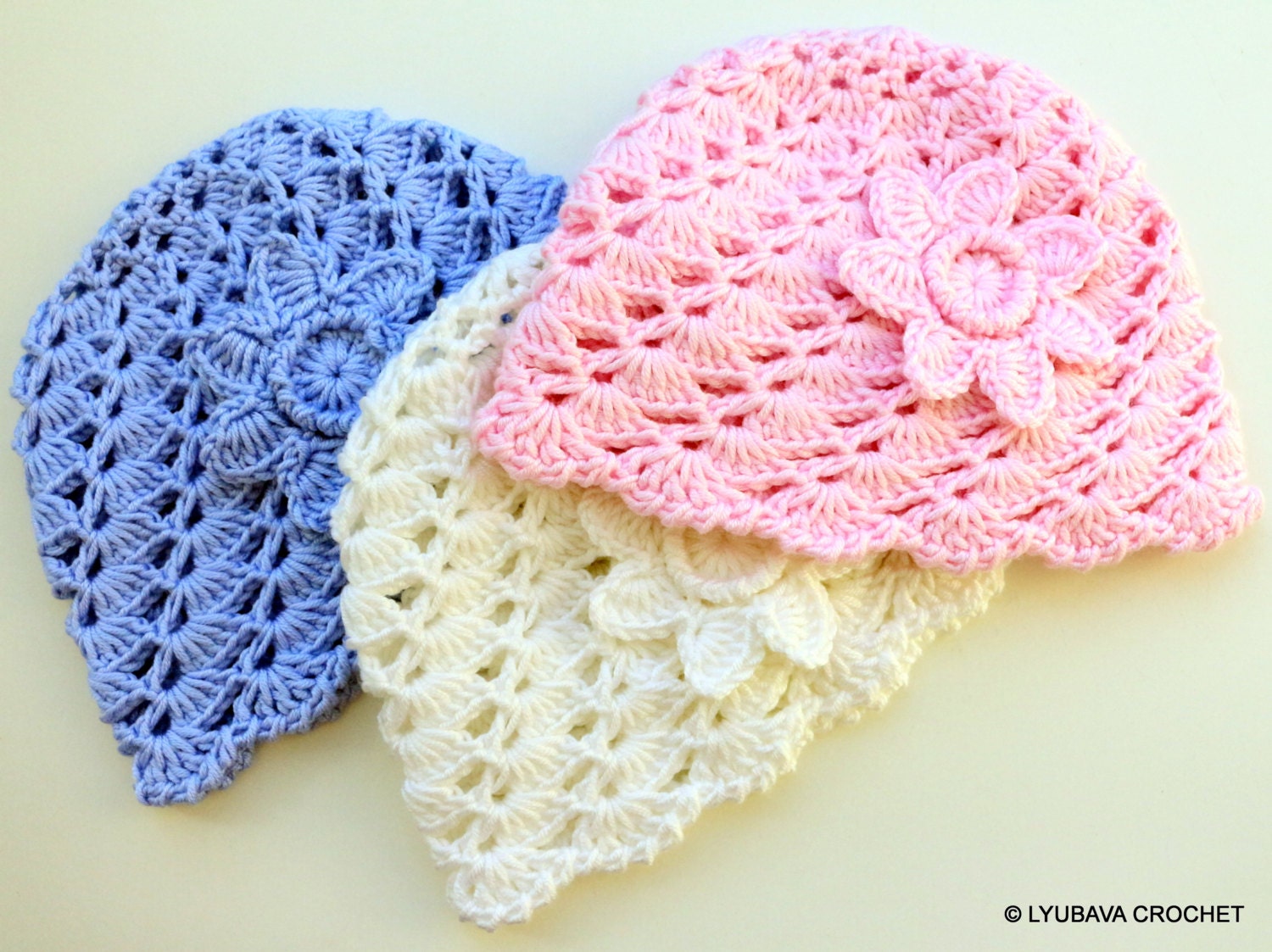 Crochet PATTERN Baby Hat With Flower Baby Shower Crochet Etsy
