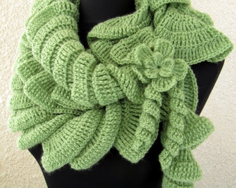 Crochet PATTERN Scarf, Ruffle scarf with flower, Easy crochet scarf pattern, Women's crochet scarf, Ruffled scarf pattern, Download PDF #18