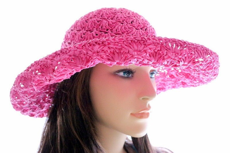 CROCHET PATTERN Hat, Summer Hat Pattern, Crochet Sun Hat Women, Crochet Shell Stitch Hat Easy Pattern, Raffia Yarn Pattern Download PDF #164