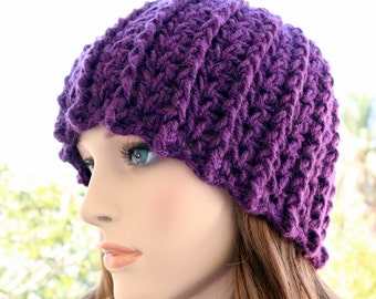 Chunky Crochet Hat Pattern: Easy Women's Winter Beanie (PDF Download #144)