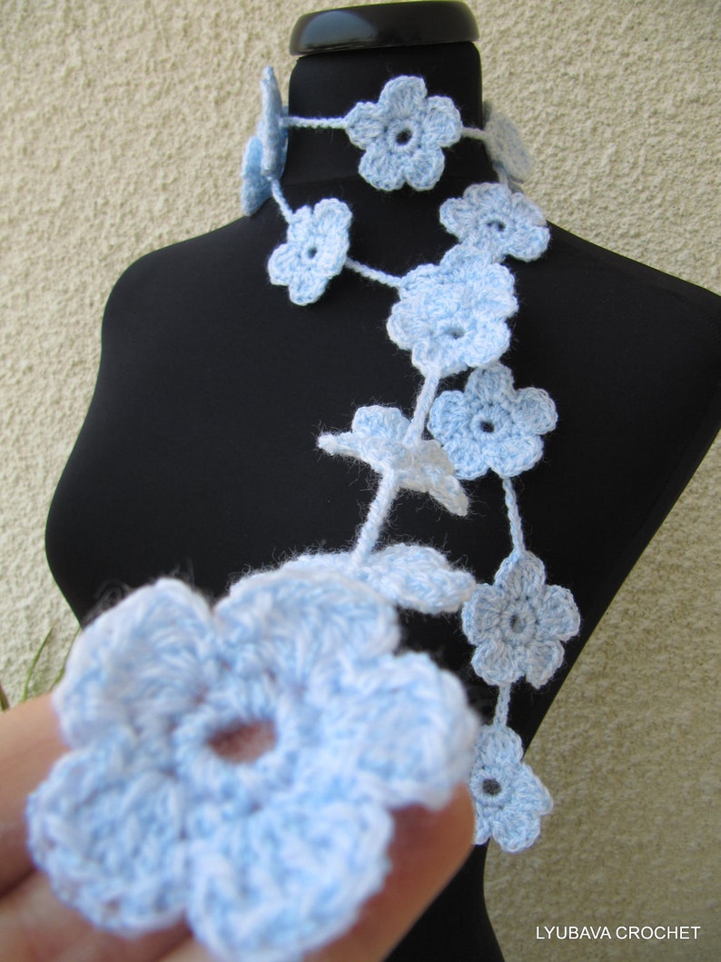 Crochet PATTERN Flower Scarf Pattern Crochet Flower Garland Etsy