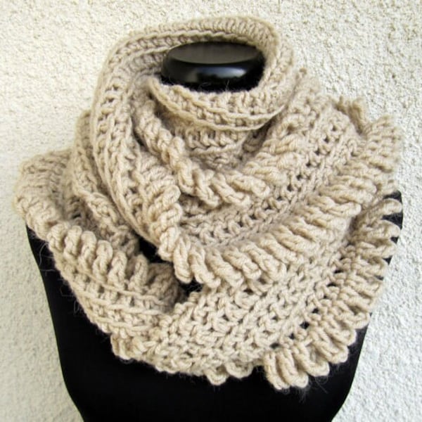 Crochet PATTERN Scarf Unique Design. Loop scarf crochet scarf circle pattern. Chunky yarn crochet infinity scarf pattern. Download PDF #149