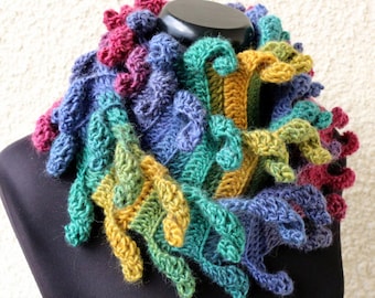 Crochet Scarf Pattern: Easy Bulky Yarn Carnival Scarf (PDF Download #156)