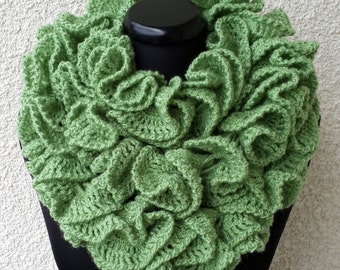 CROCHET PATTERN* Ruffle Scarf Unique Crochet Pattern, Long Ruffled Crochet Women Scarf Tutorial Pattern, Instant Download PDF Pattern #119