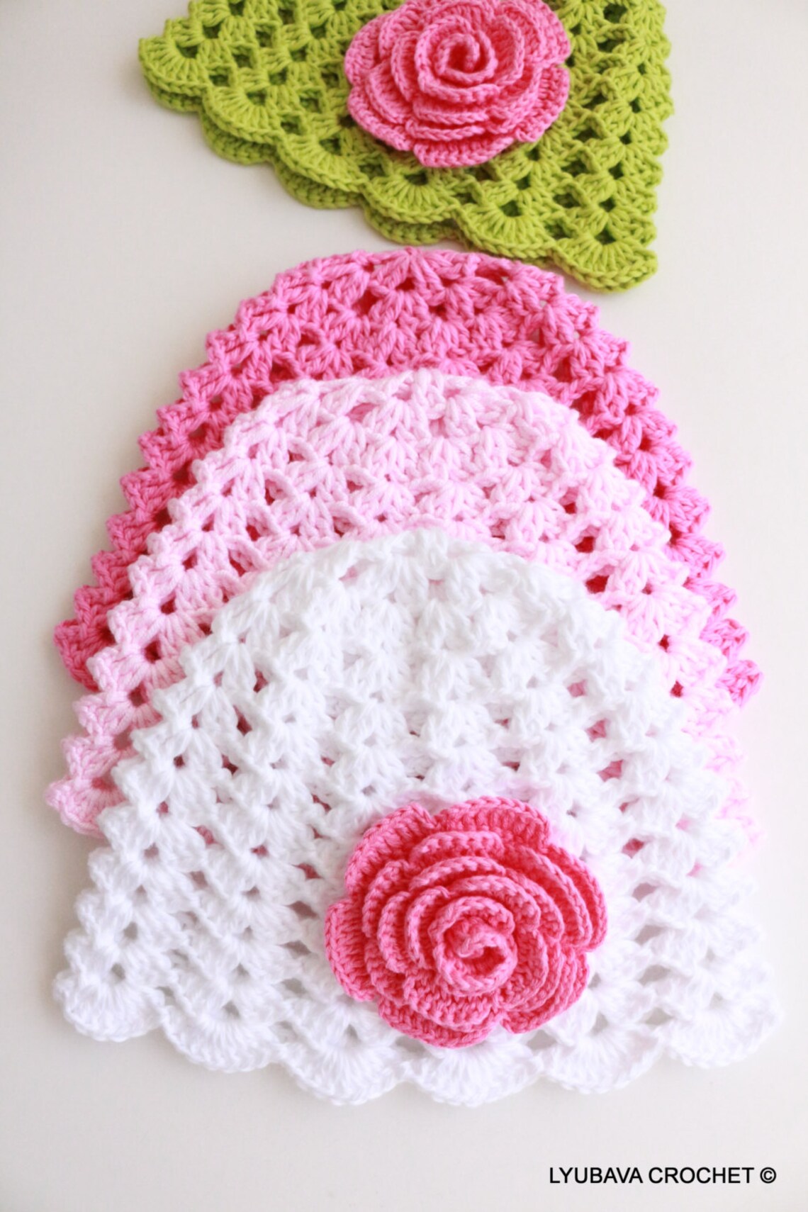 CROCHET PATTERN Baby Hat Crochet Rose Flower Baby Hat Etsy