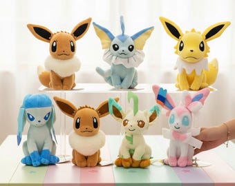 Kolekcja pluszowych zwierząt Eevee Eeveelutions, spersonalizowana pluszowa zabawka z motywem anime, zestaw prezentowy z pluszakami