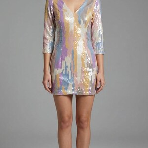 pastel sequin mini dress Electric Spirit Sequin Mini Dress Sage Size S from Hello Molly