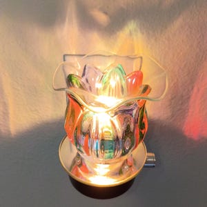muti color glass fragrance oil diffuser aroma lamp with dimmer switch.